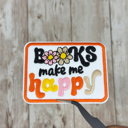 Books Make Me Happy Iron-on Patch