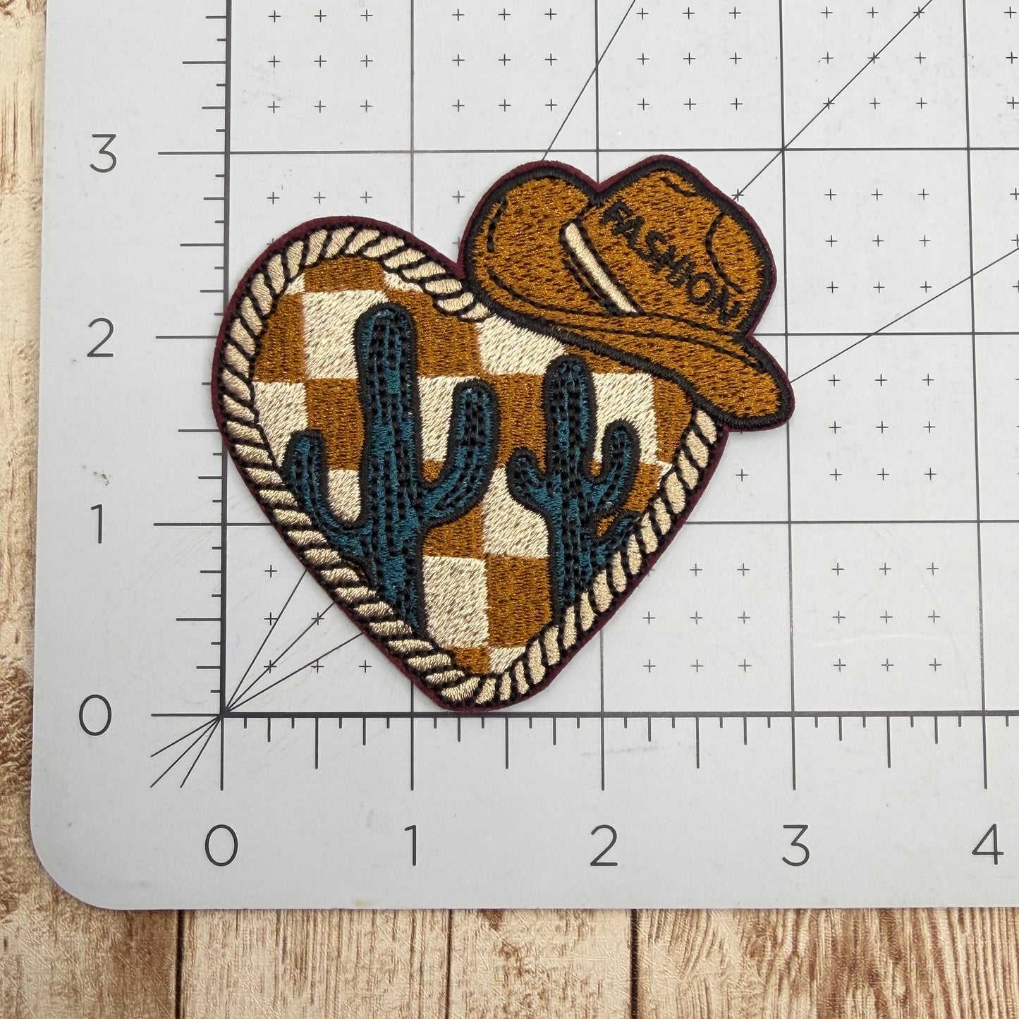 Heart and Hat Fashion Iron-on Patch Brown or Pink