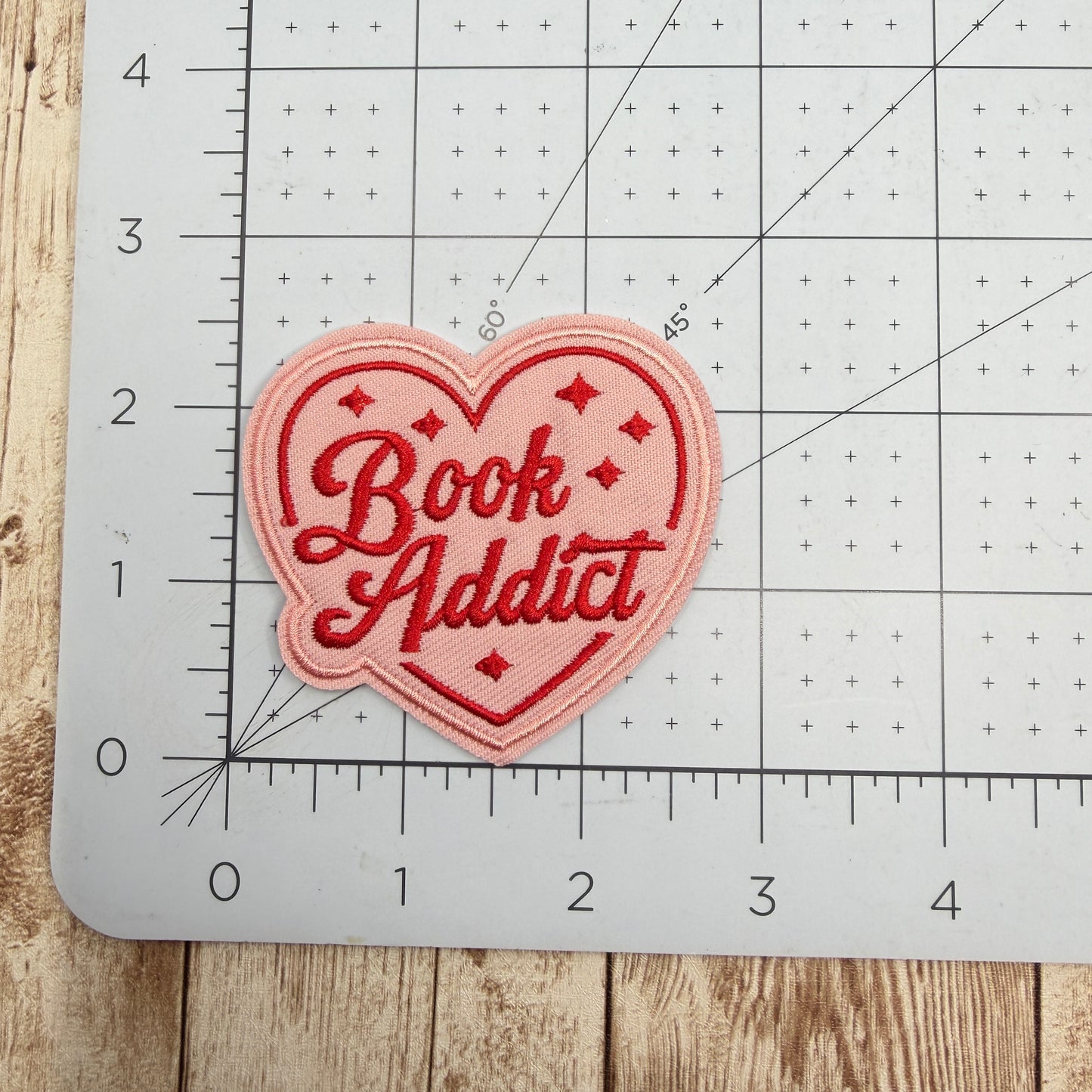 Book Addict Heart Iron-on Patch