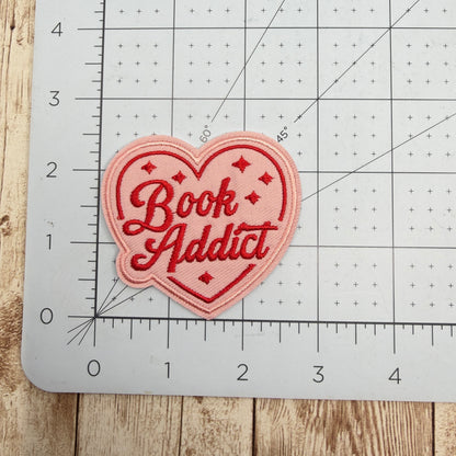Book Addict Heart Iron-on Patch