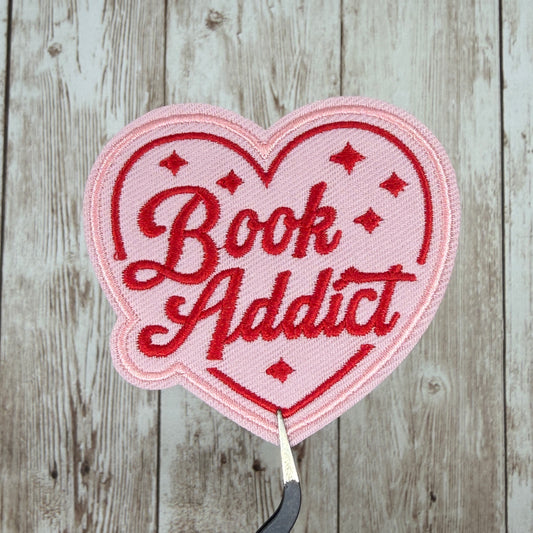 Book Addict Heart Iron-on Patch