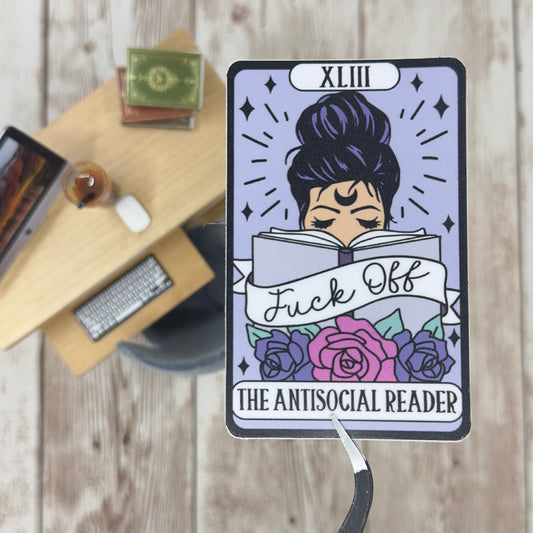 The Antisocial Reader Tarot Card Waterproof Sticker, Decal