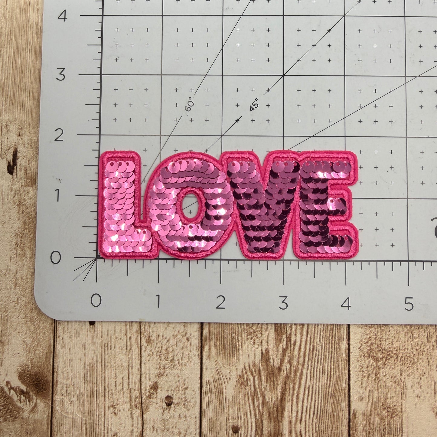 Pink Love Iron On Patch