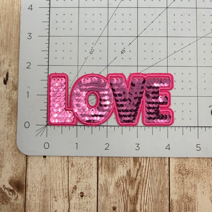 Pink Love Iron On Patch