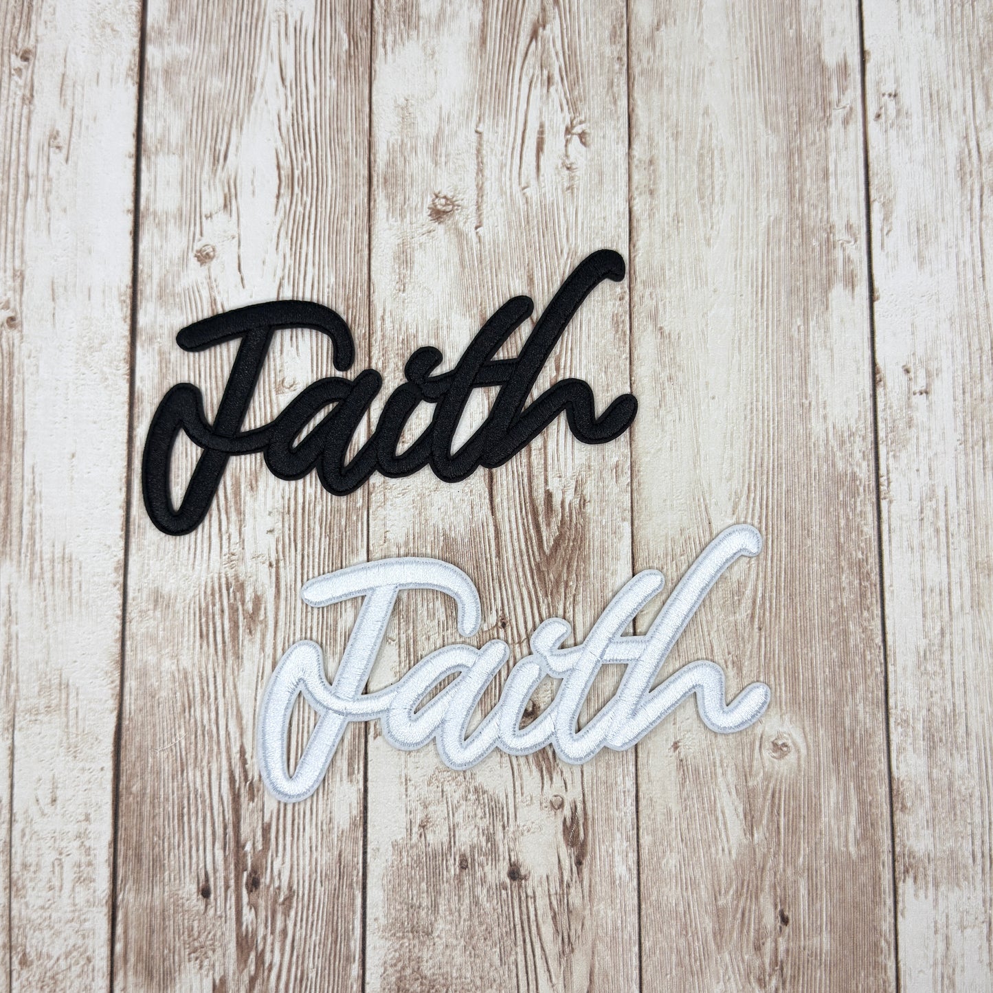 FAITH - Script Iron On Patch - Multiple Colors