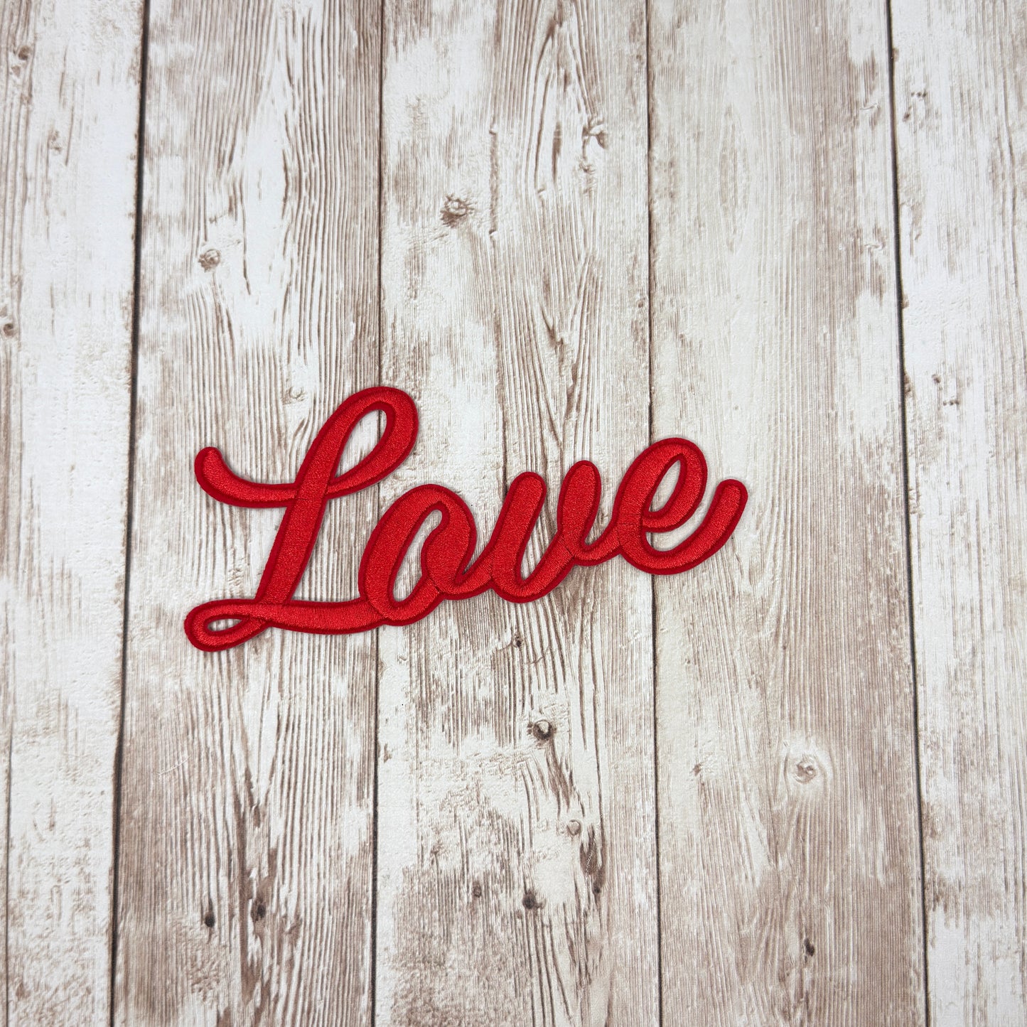 LOVE - Script Iron On Patch - Multiple Colors