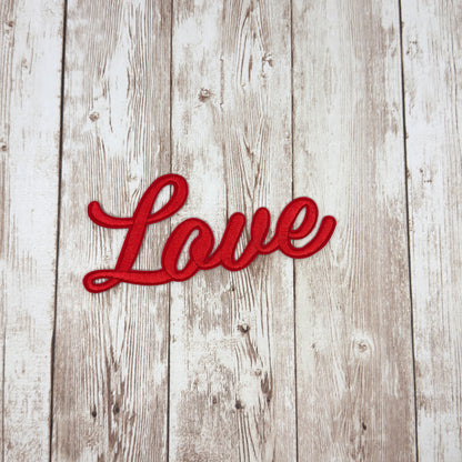 LOVE - Script Iron On Patch - Multiple Colors