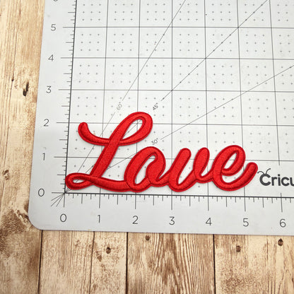 LOVE - Script Iron On Patch - Multiple Colors
