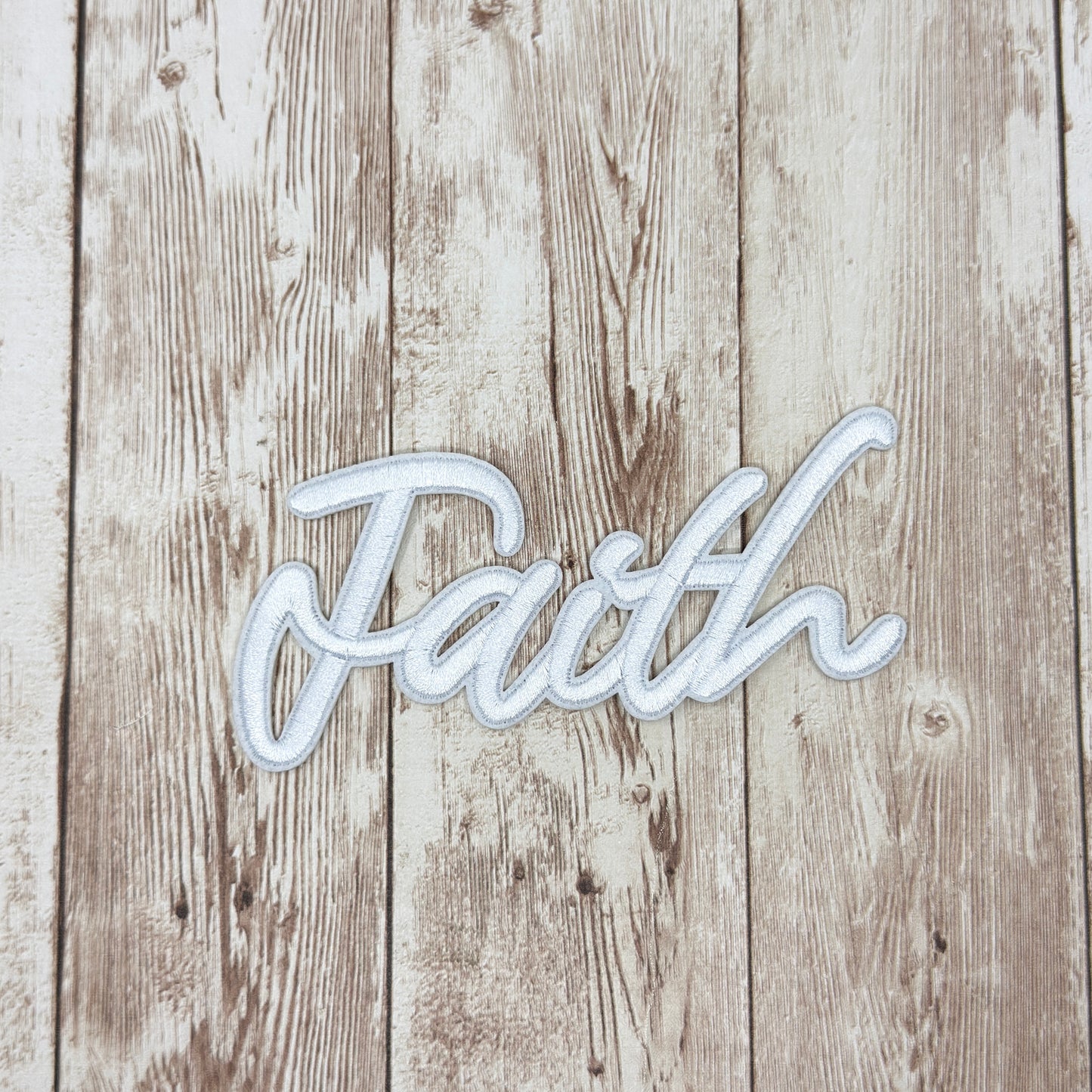 FAITH - Script Iron On Patch - Multiple Colors