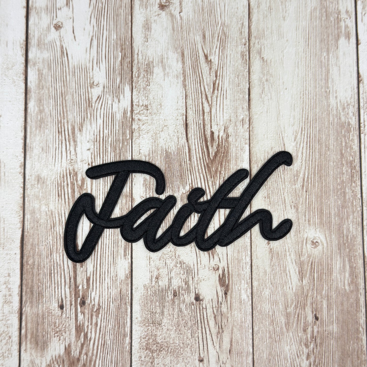 FAITH - Script Iron On Patch - Multiple Colors