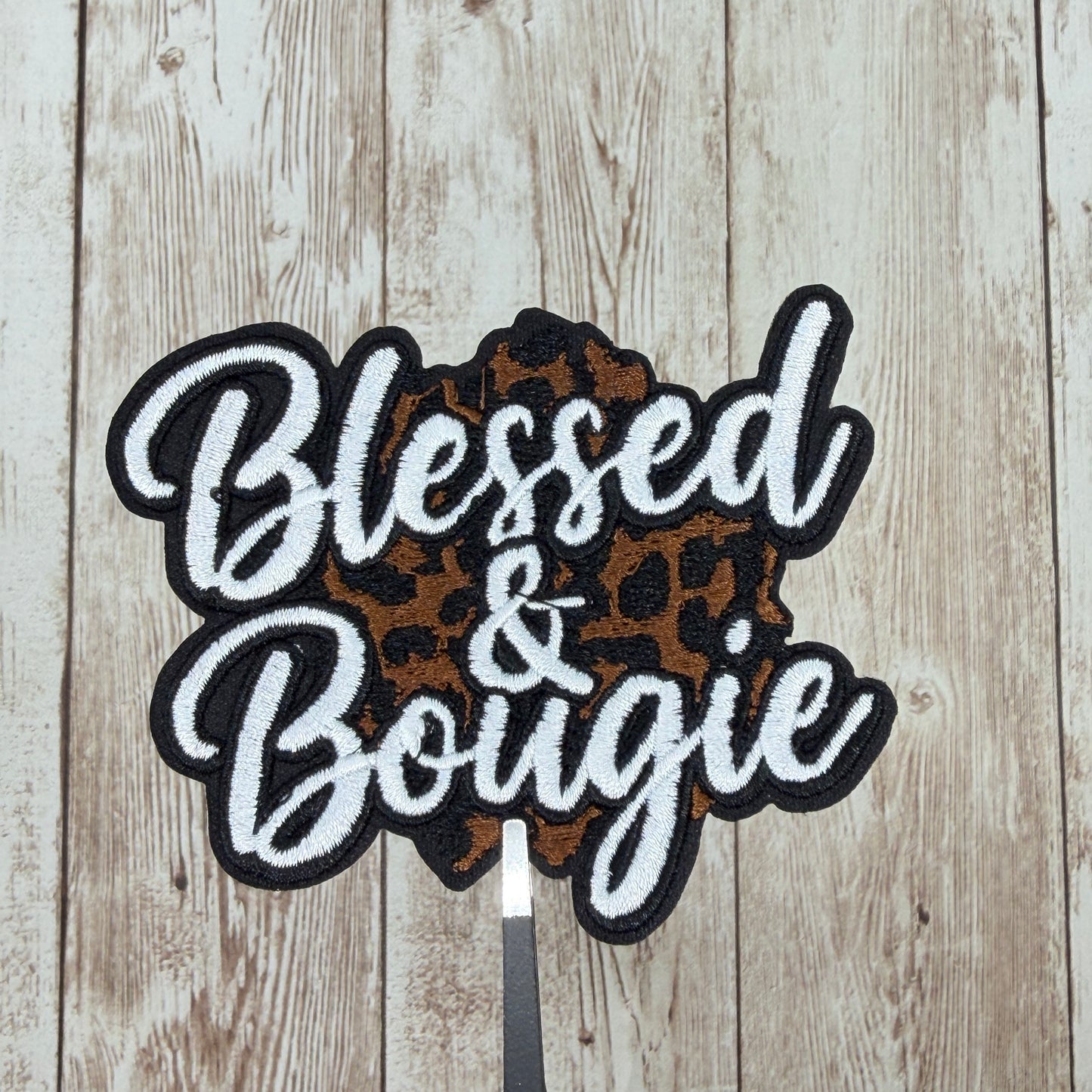 Blessed and Bougie Leopard Print Iron On Patch