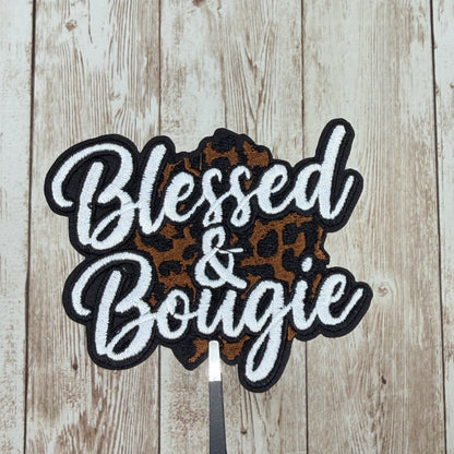 Blessed and Bougie Leopard Print Iron On Patch