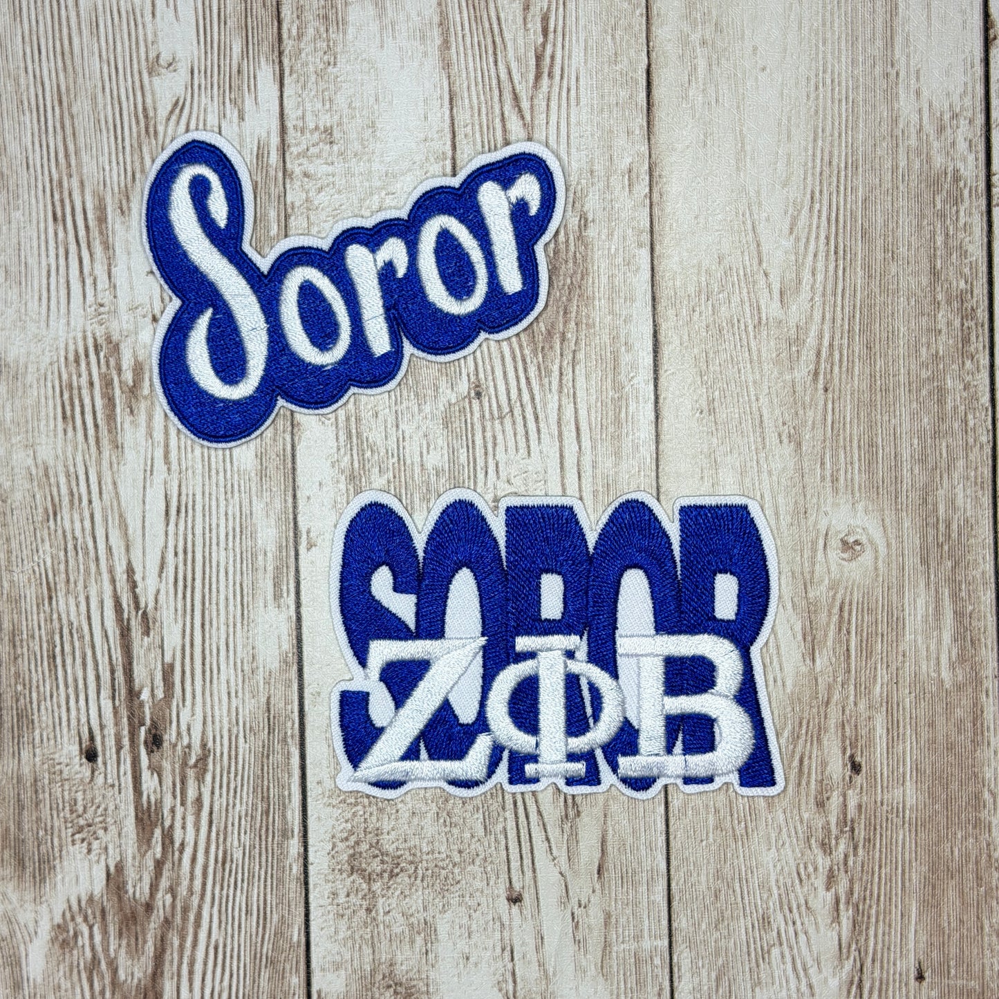 Zeta Soror Iron On Patch - Two Styles