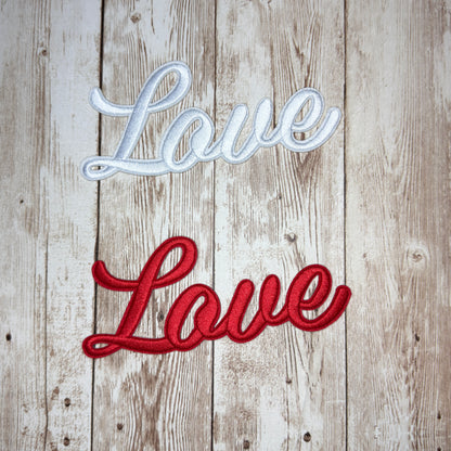LOVE - Script Iron On Patch - Multiple Colors