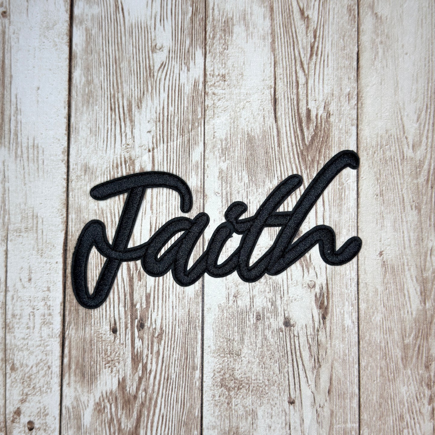 FAITH - Script Iron On Patch - Multiple Colors