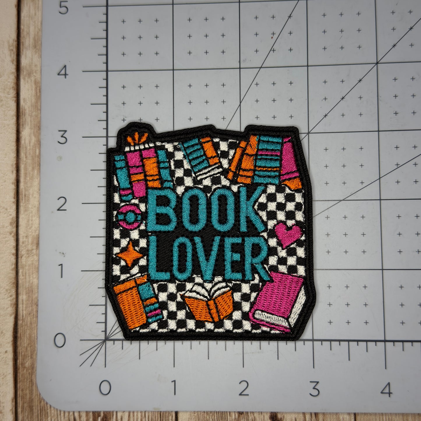 Book Lover Bookstack Iron-on Patch