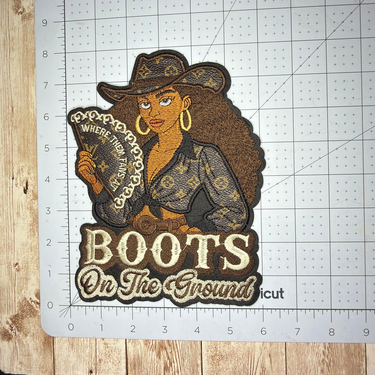Boots On the Ground with Woman Iron-on Patch