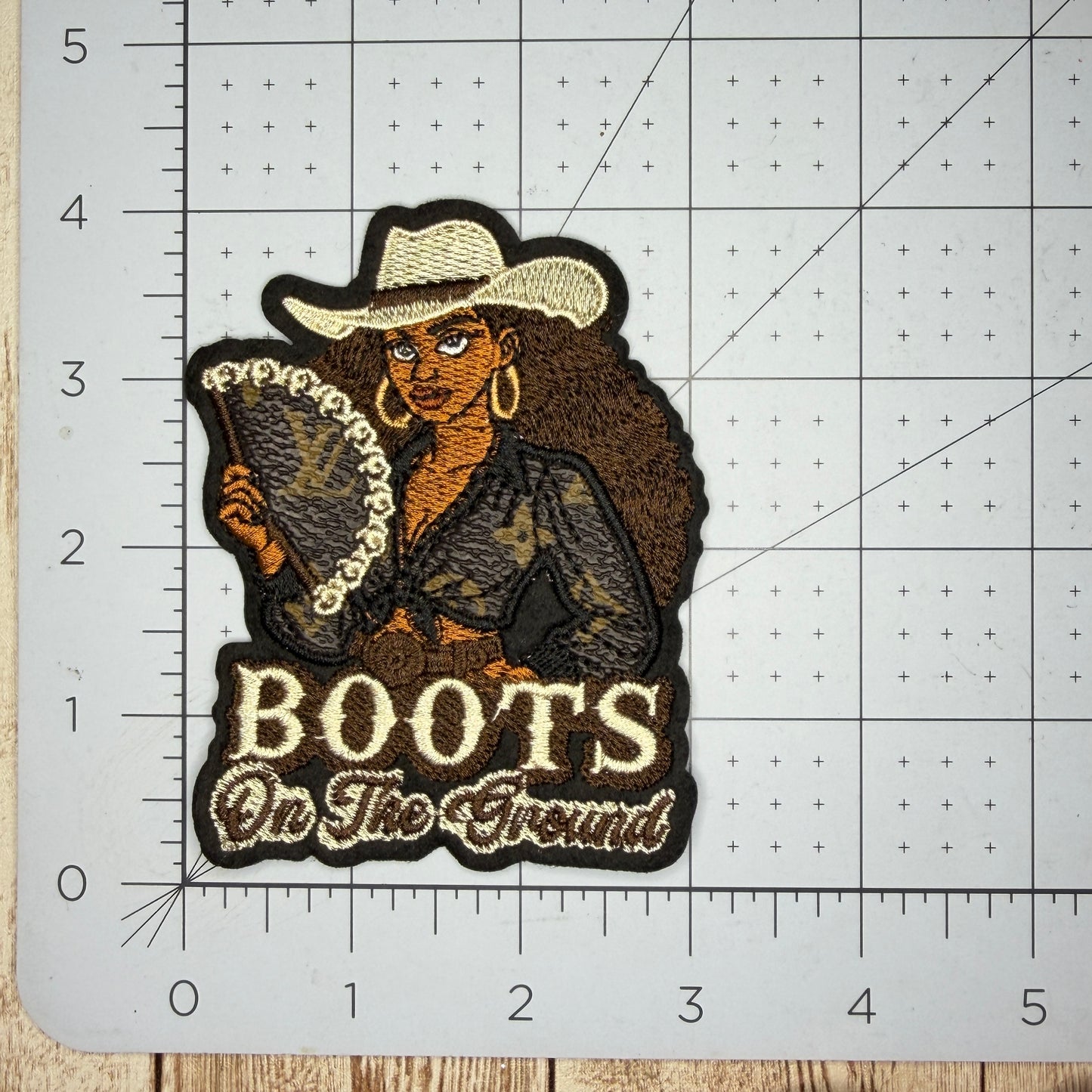 Boots On the Ground with Woman Iron-on Patch