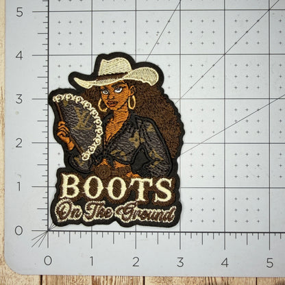 Boots On the Ground with Woman Iron-on Patch