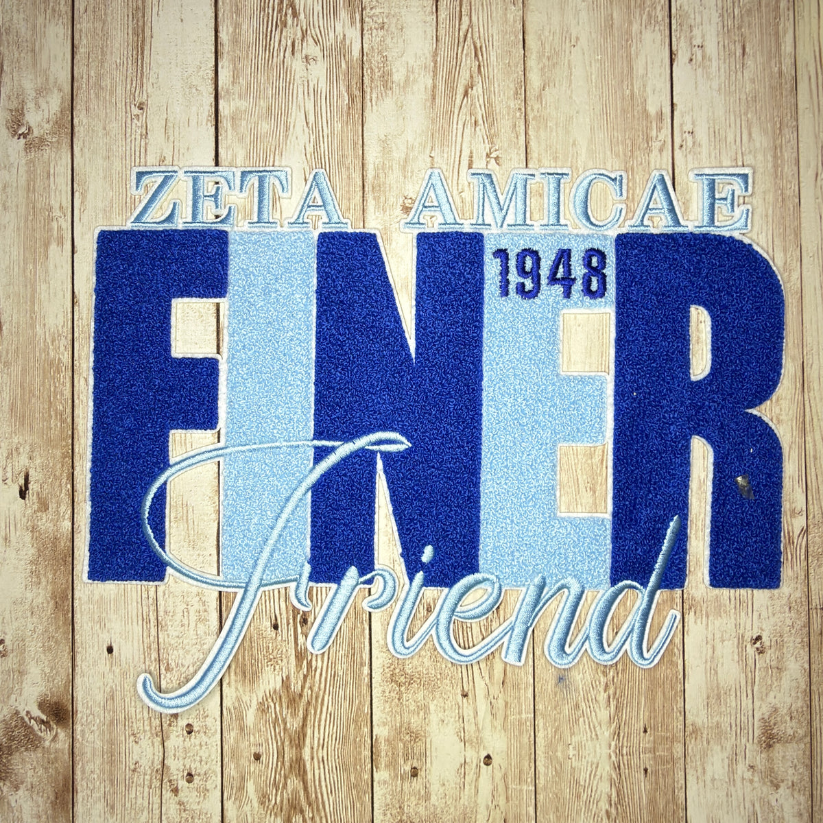 Zeta Amicae Finer Friend Iron On Patch Large