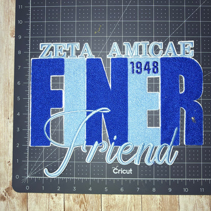 Zeta Amicae Finer Friend Iron On Patch Large