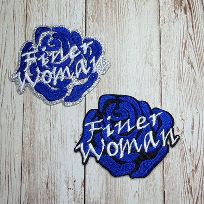 Finer Woman Flower Iron On Patch - Two Styles