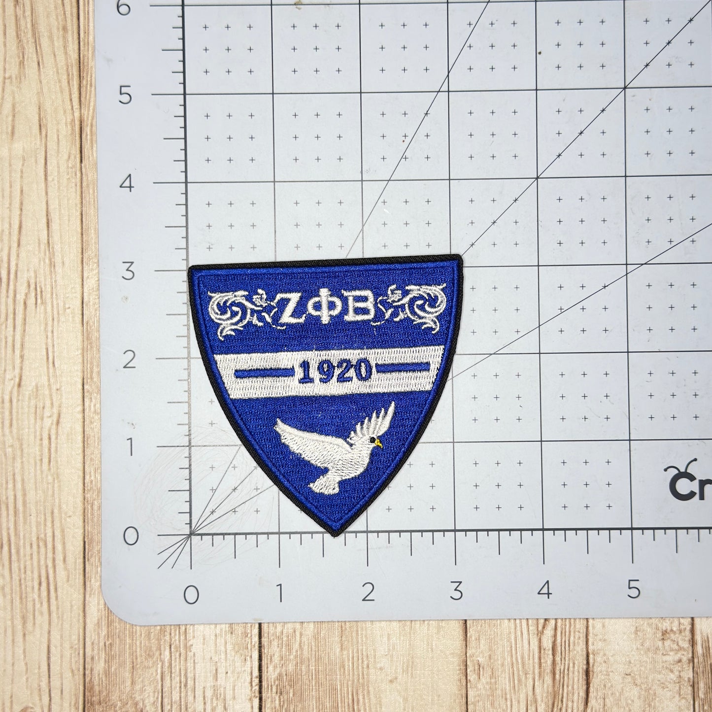 Triangle Zeta Phi Beta Badge with Dove Iron On Patch