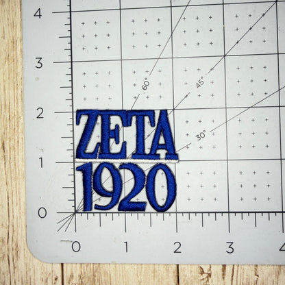 Zeta 1920 Stacked Iron On Patch - 2 Colors