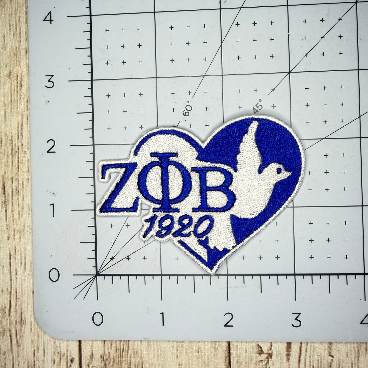 Zeta Phi Beta 1920 Heart with Dove Iron On Patch