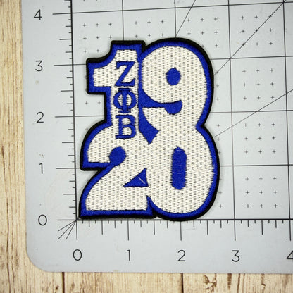 1920 Zeta Phi Beta Block Numbers Iron On Patch - Two Sizes