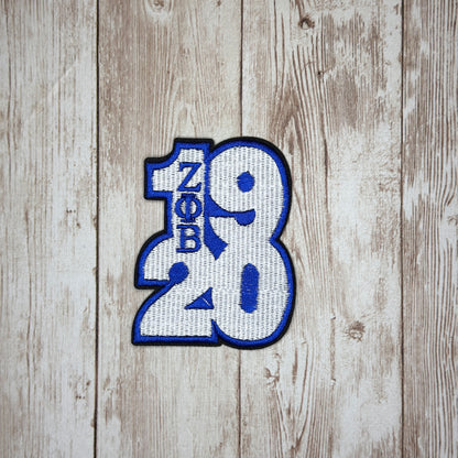 1920 Zeta Phi Beta Block Numbers Iron On Patch - Two Sizes