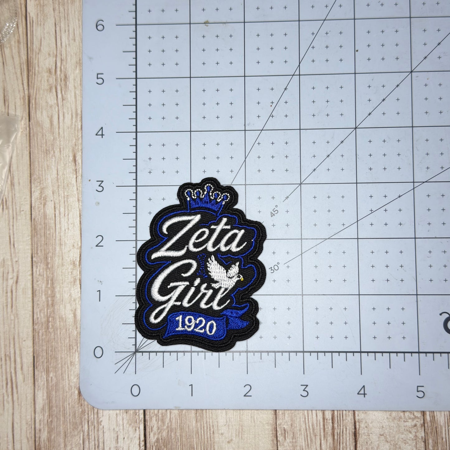 Crowned Zeta Girl with Dove Iron On Patch