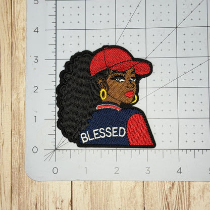 Black Woman Blessed Red Cap