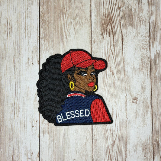 Black Woman Blessed Red Cap