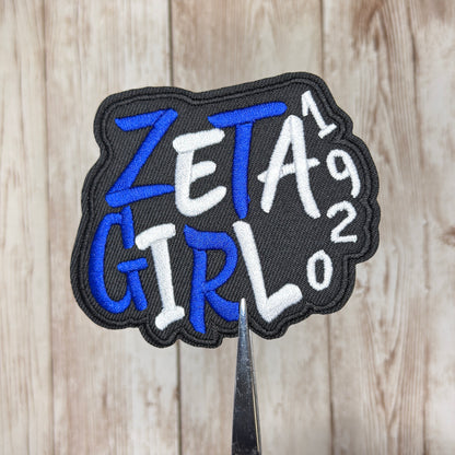 Zeta Girl 1920 Round Iron On Patch