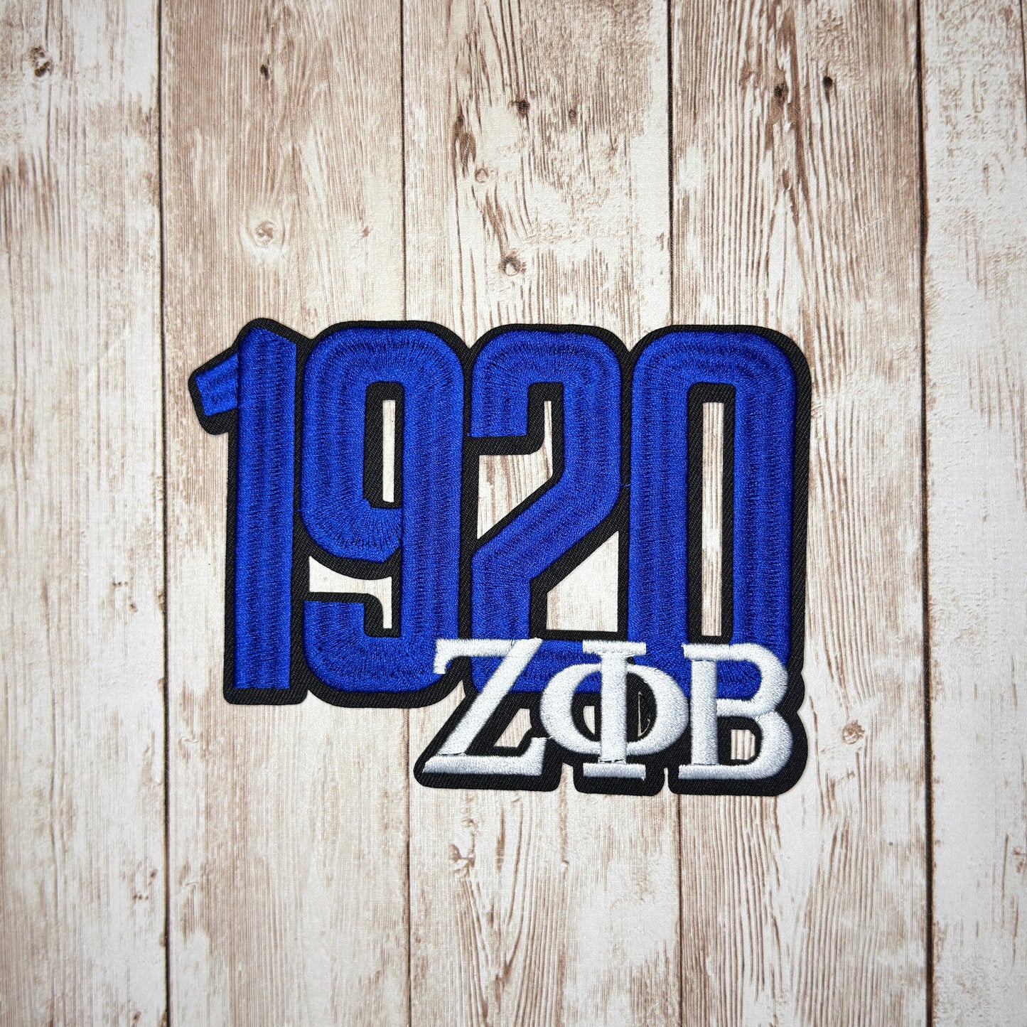 1920 Zeta Phi Beta Stacked Iron On Patch - Medium