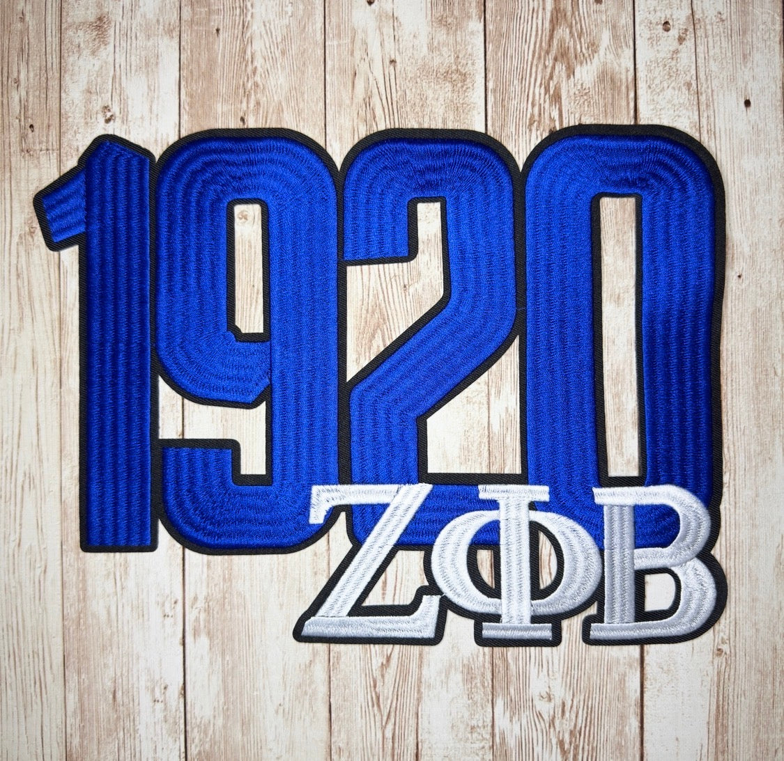 1920 Zeta Phi Beta Stacked Iron On Patch - Large