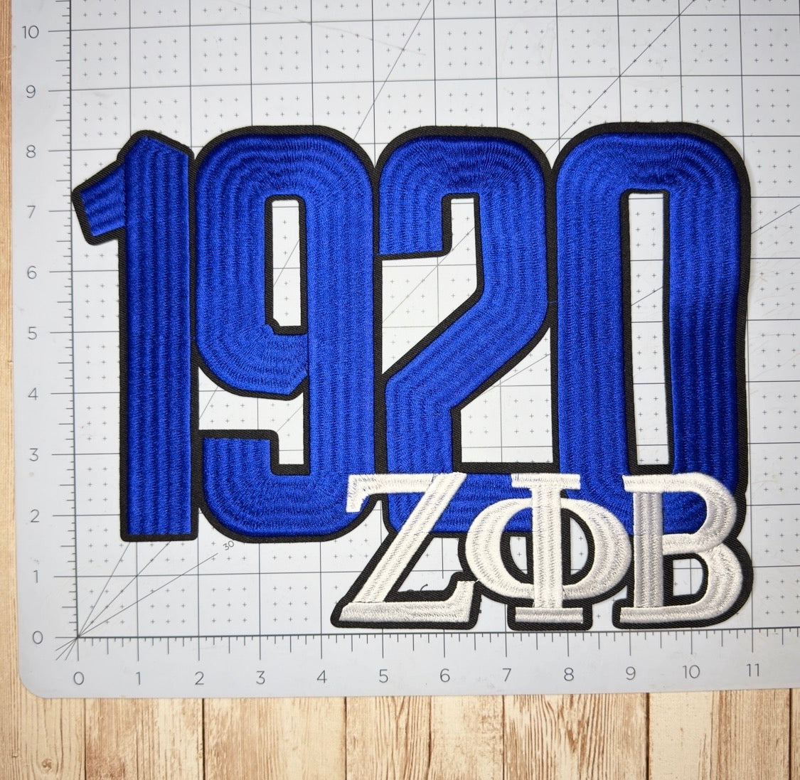 1920 Zeta Phi Beta Stacked Iron On Patch - Large