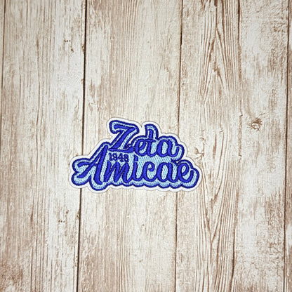 Zeta Amicae 1948 Blue/Light Blue Iron On Patch - Small