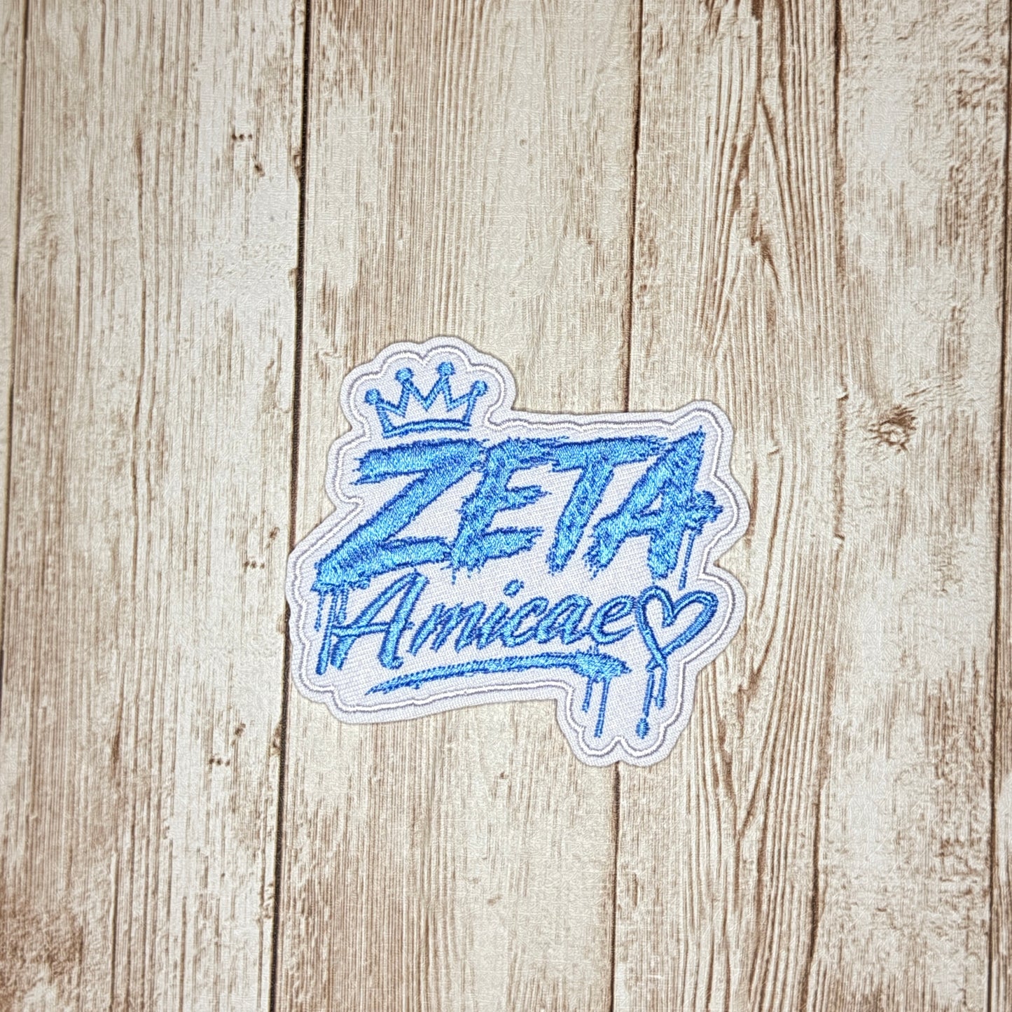 Zeta Amicae with Heart Iron On Patch - Small