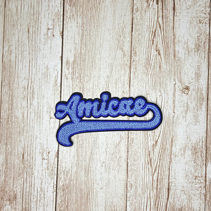 Amicae Banner Iron On Patch - Two Styles
