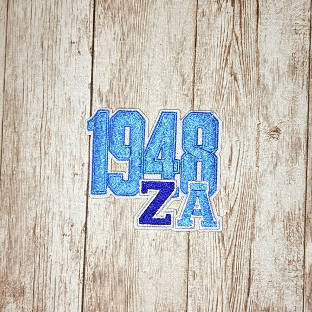 1948 ZA - Zeta Amicae Stacked Iron On Patch - Small