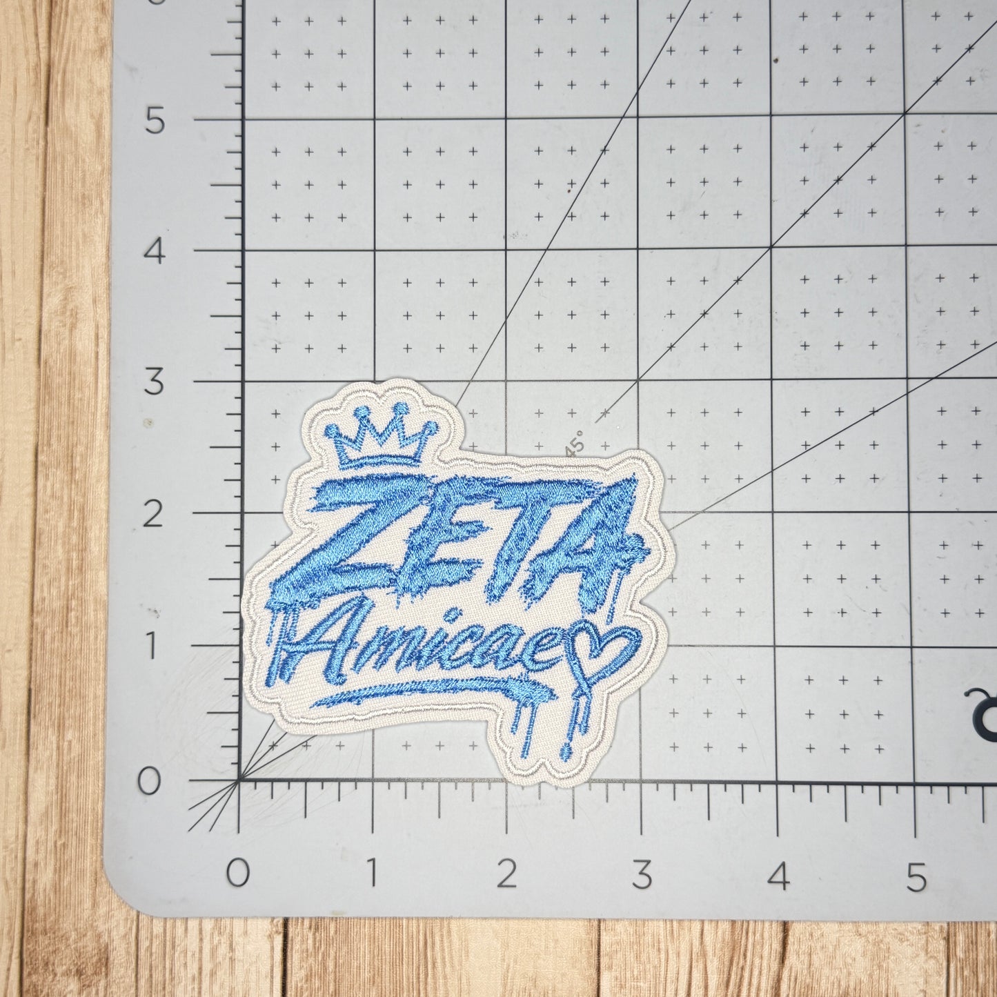 Zeta Amicae with Heart Iron On Patch - Small