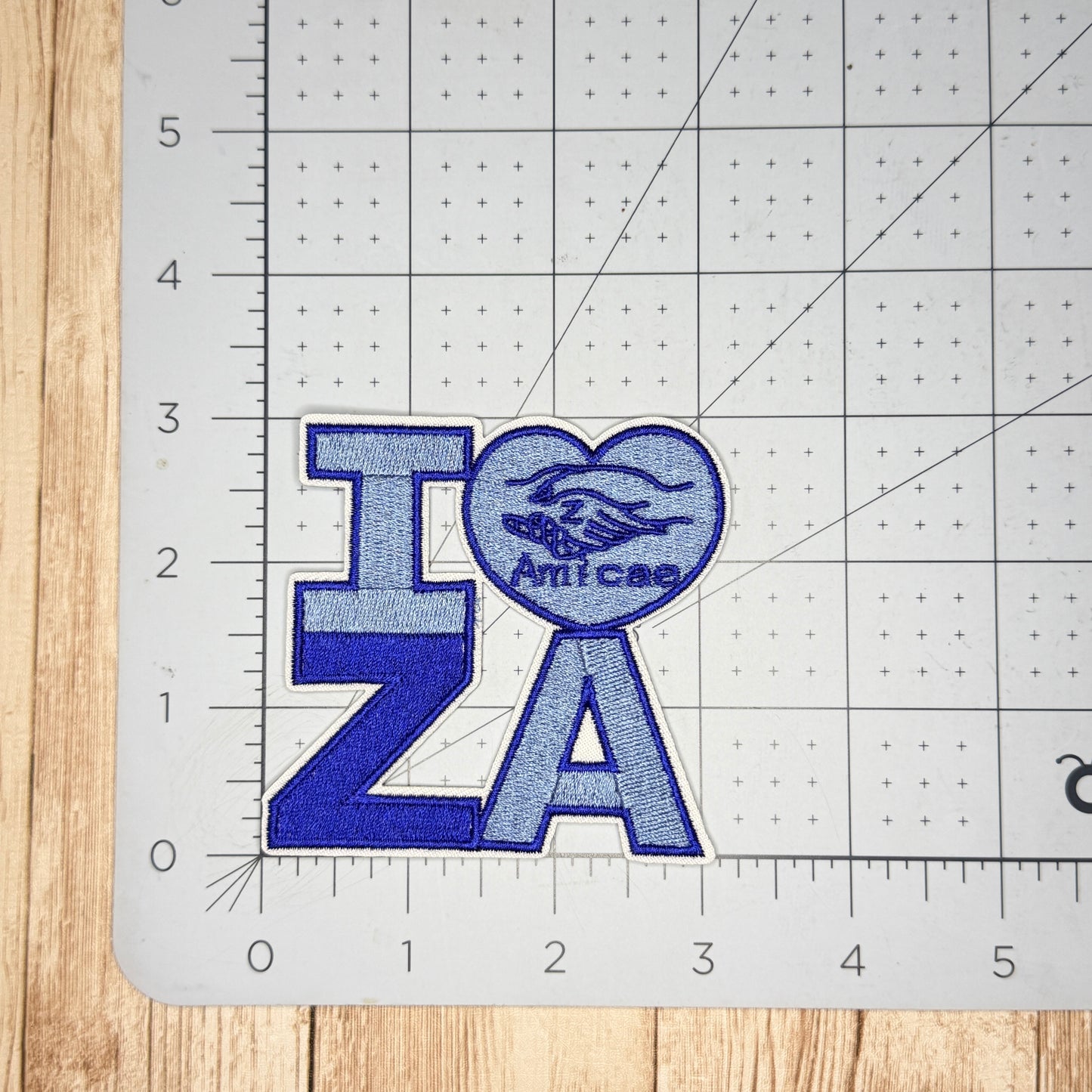 I Love Zeta Amicae Heart Square Iron On Patch - Small