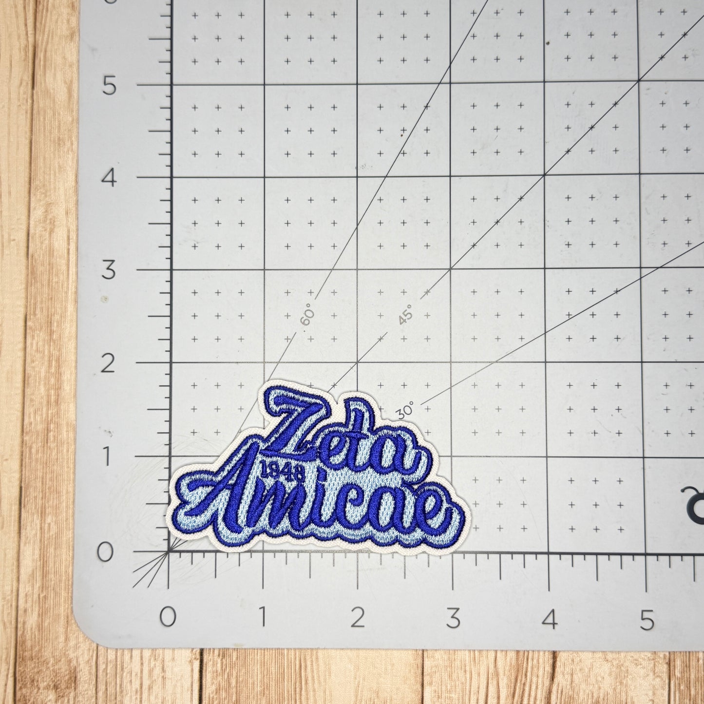 Zeta Amicae 1948 Blue/Light Blue Iron On Patch - Small