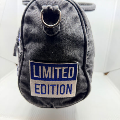 Zeta Bling Denim Junk Bag | Royal Blue & White Patch Bags