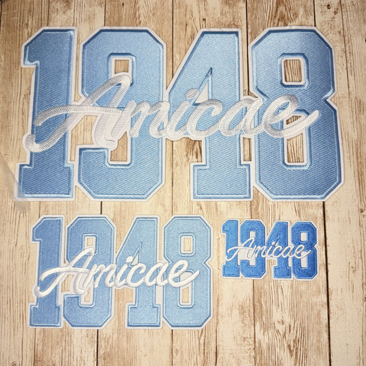 1948 Amicae Iron On Patch - Multiple Sizes