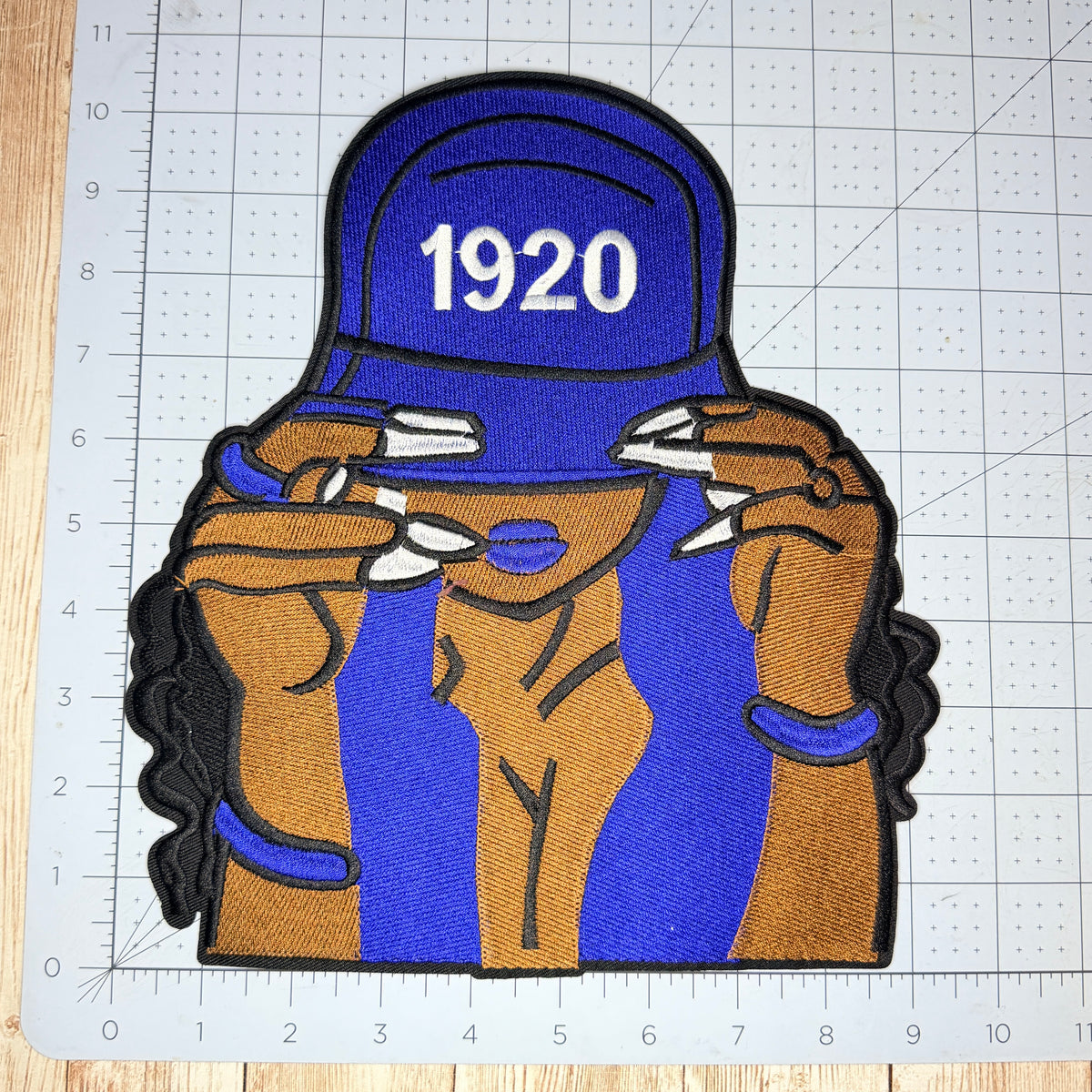 Woman in 1920 Baseball Cap Iron On Patch - Three Styles