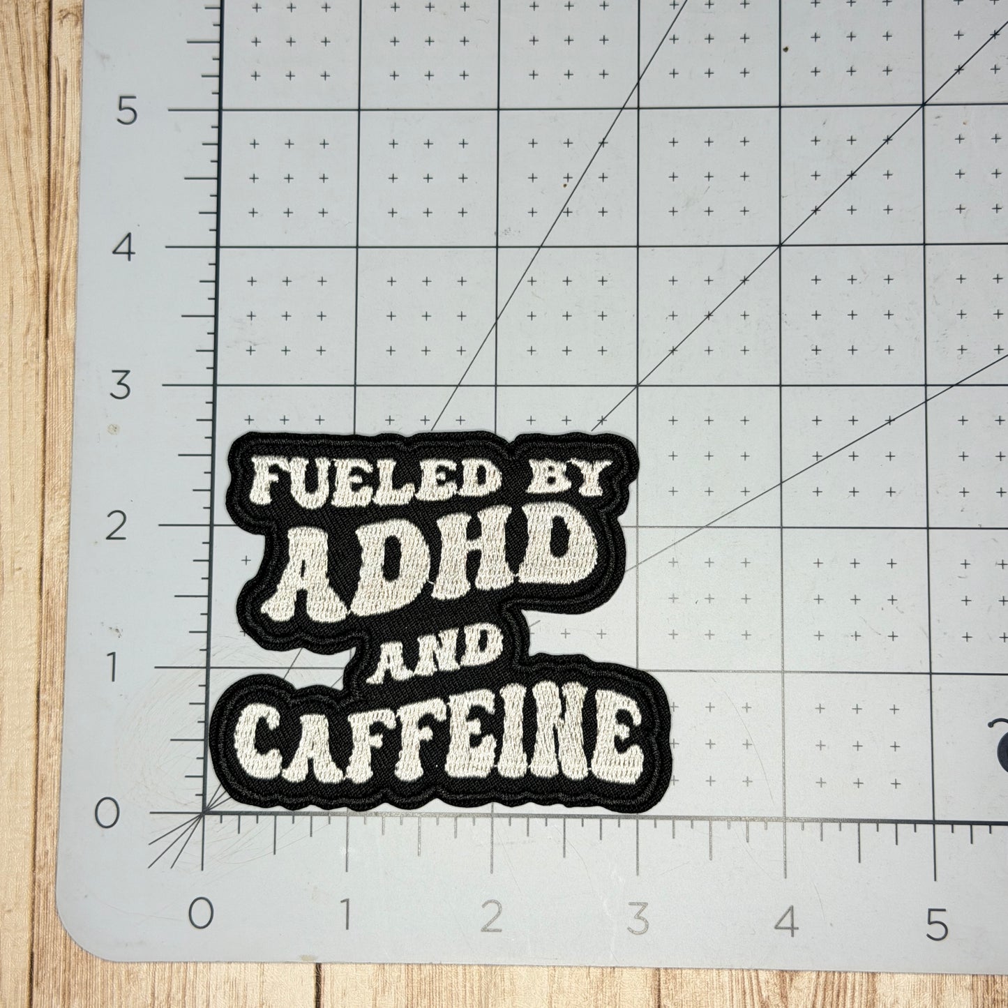 Fueled By ADHD and Caffeine Iron-on Patch