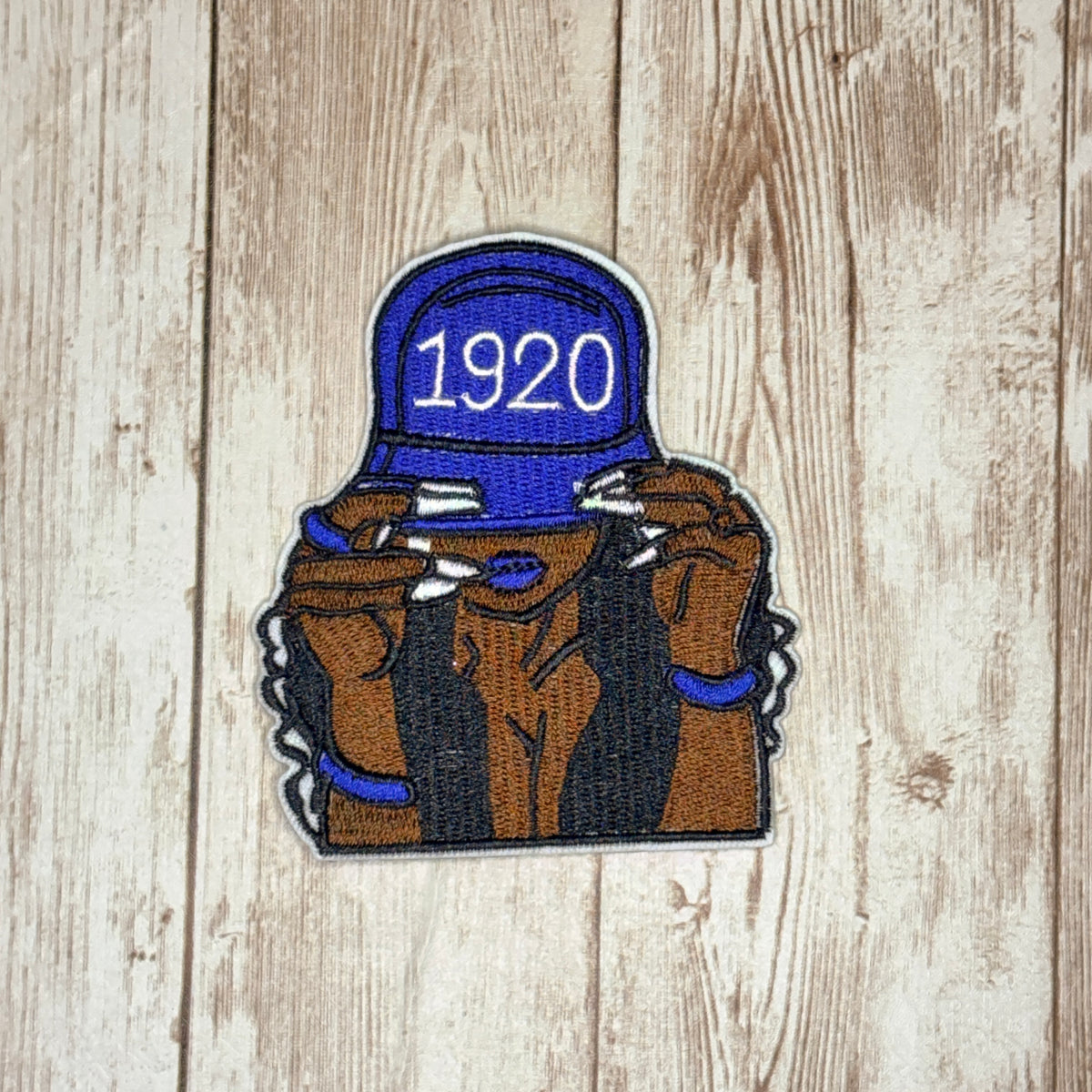 Woman in 1920 Baseball Cap Iron On Patch - Three Styles